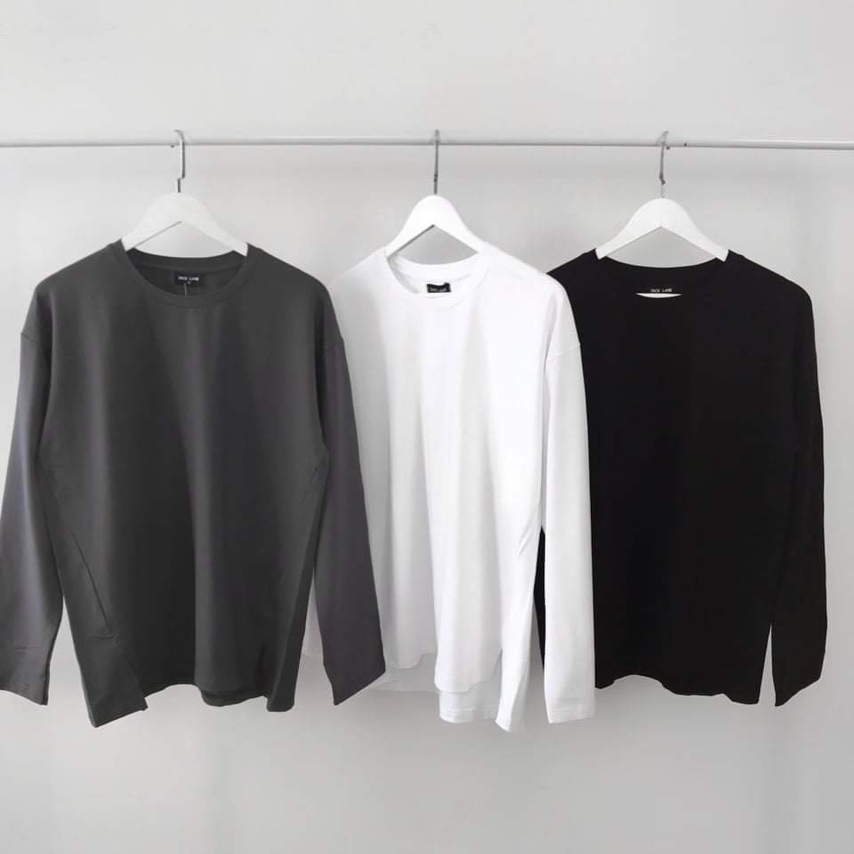 HOT MÙA HÈ Áo Longsleeves xẻ tà, JACKLANE, Áo nam nữ dài tay oversize trơn Unisex Jack lane NEW