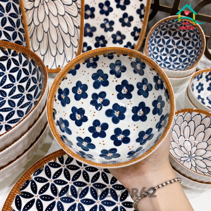 Bát Đĩa Decor  Chén Dĩa Dễ Thương  Đĩa Sứ Bát Tô Ăn Cơm Chén Sứ Đẹp MÂY NHẬT H3