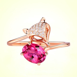 Nhẫn mạ vàng hồng đính đá ruby sang trọng cho nữ