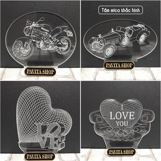 Tấm mica khắc hình PAVITA, dùng để thay thế hình trên đèn ngủ led 3d trang trí