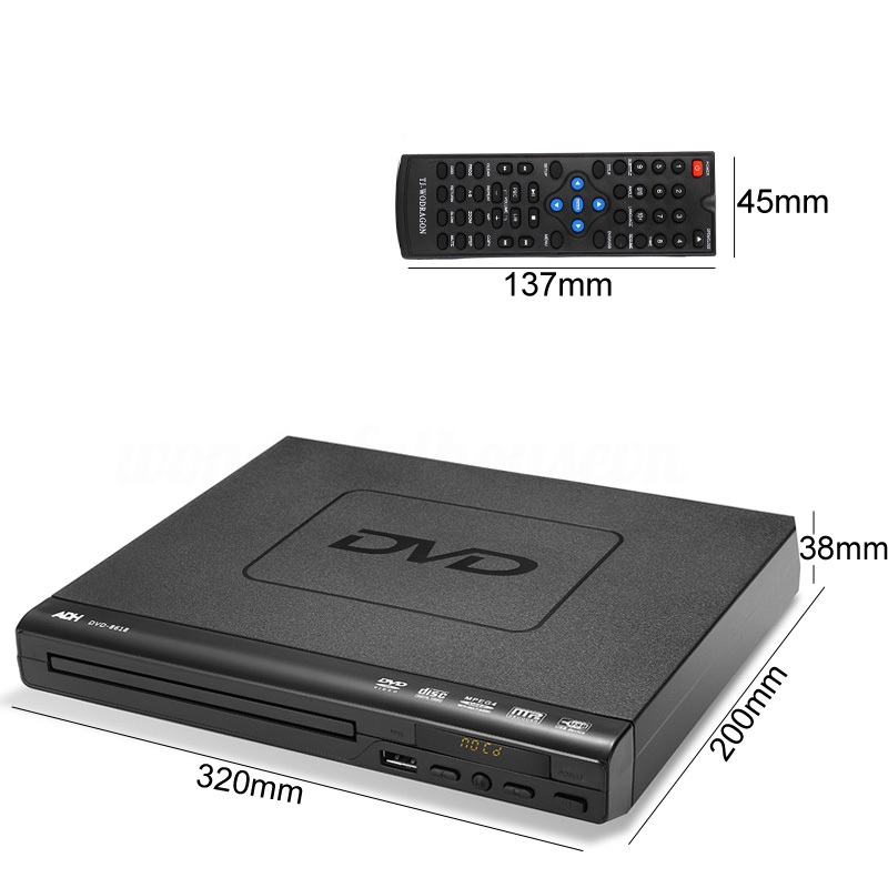 Đầu đọc đĩa DVD có điều khiển từ xa kết nối USB SD