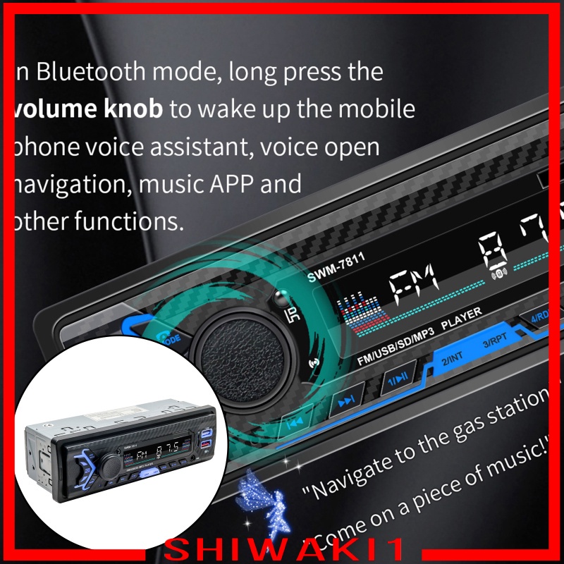 Máy Nghe Nhạc Mp3 Shiwaki1 12v Kết Nối Bluetooth Cổng Usb Có Điều Khiển Bằng Giọng Nói Cho Xe Hơi