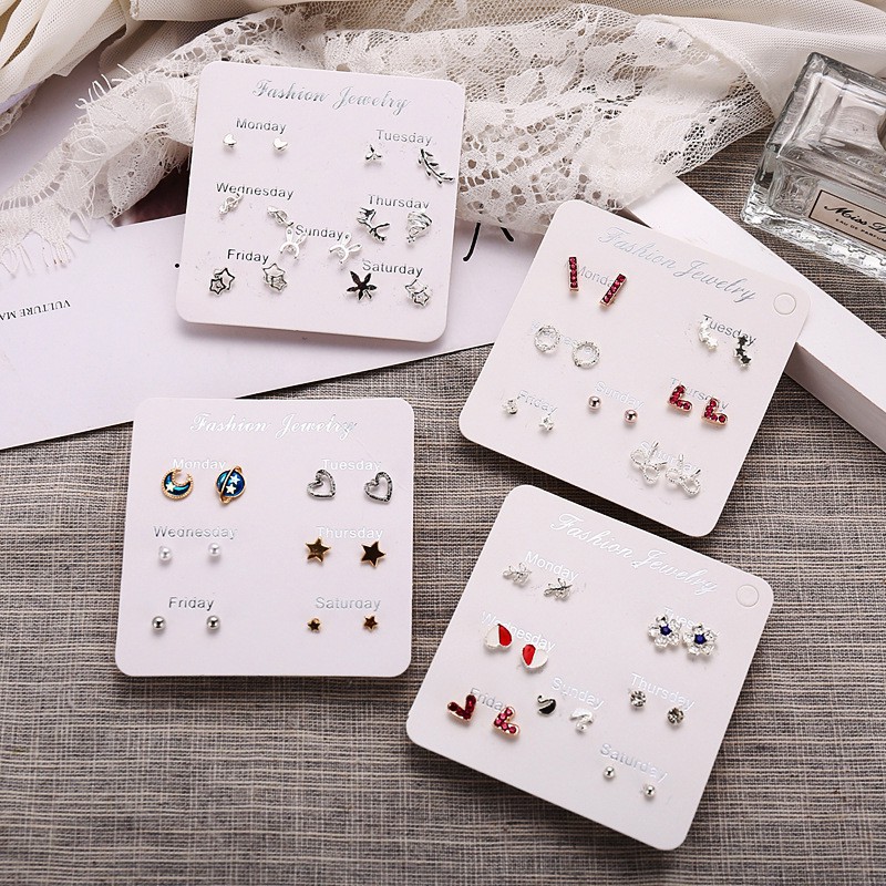 Bộ khuyên tai AY nhiều mẫu xinh xắn tùy chọn thời trang dễ thương cho nữ