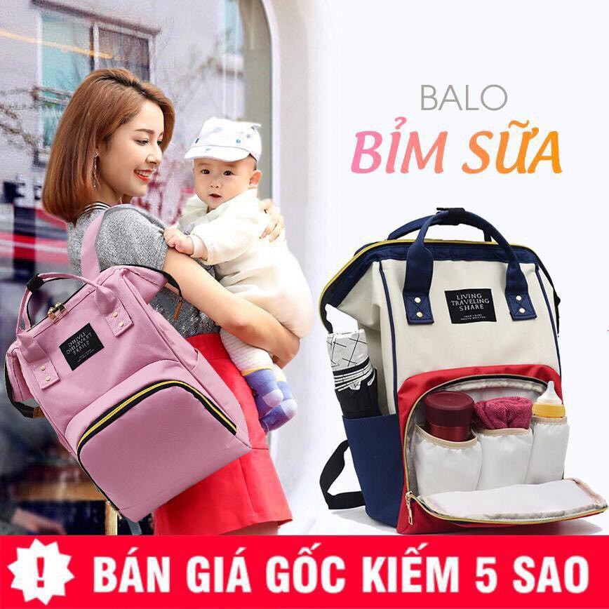 Balo bỉm sữa - balo mẹ bỉm giữ nhiệt bình sữa cho bé kiểu Hàn Quốc, mẫu mới 2022