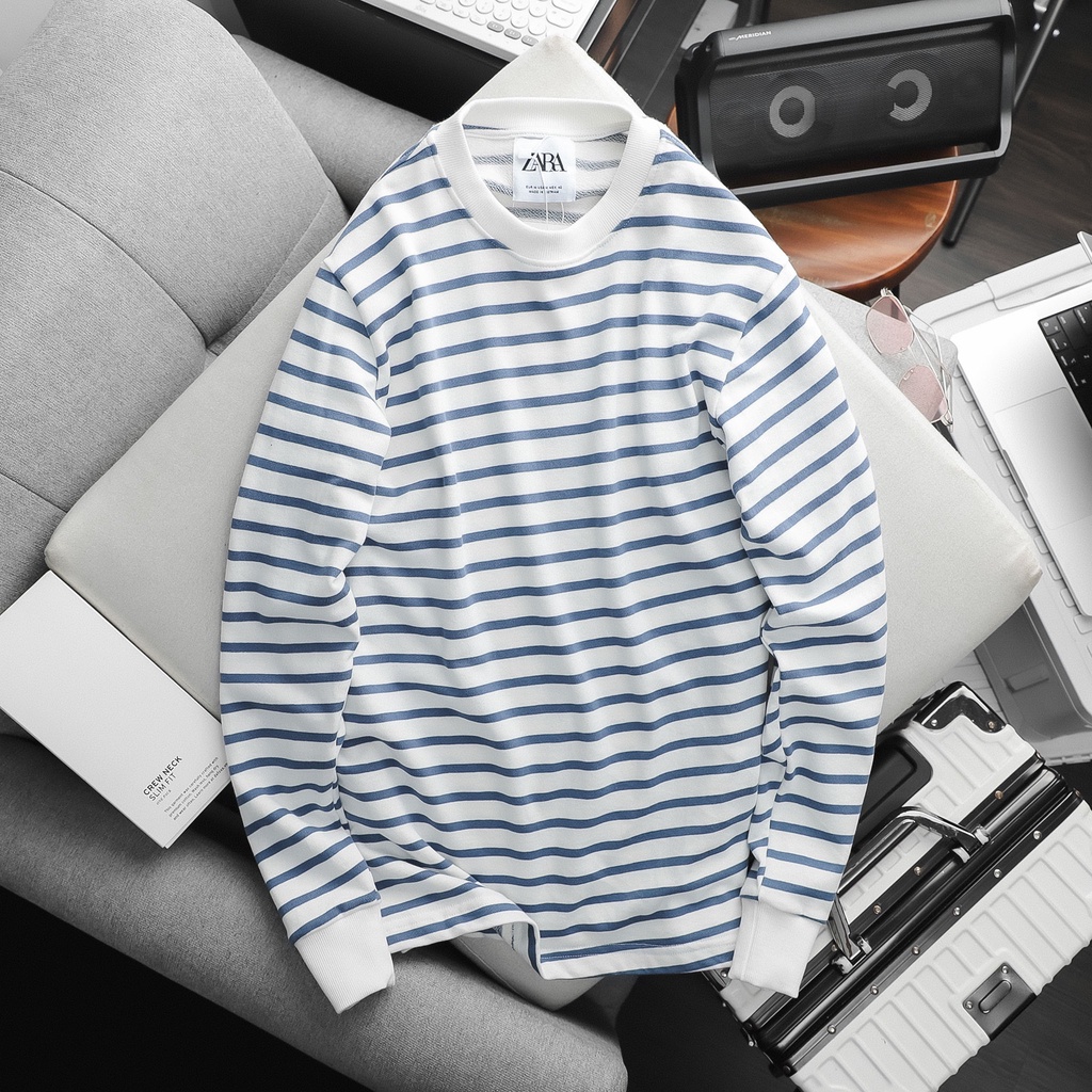 Áo Sweater kẻ sọc mềm mịn co dãn 4 chiều