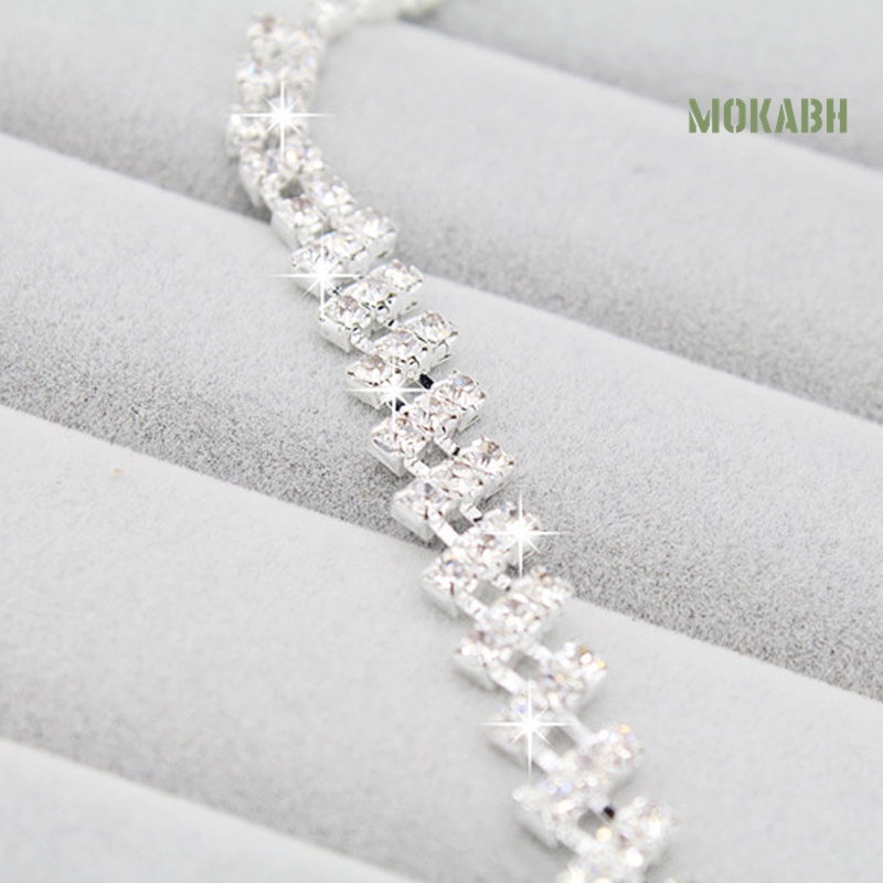 Bộ Vòng cổ + Bông Tai Đính Kim Cương Giả Lấp Lánh Sang Trọng Cho Nữ