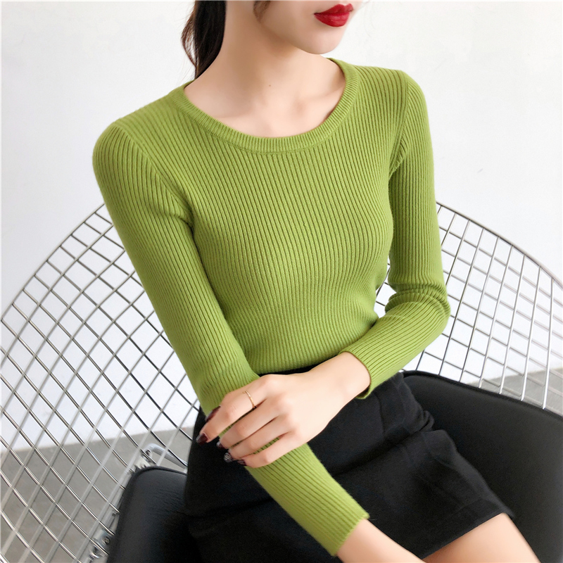 Áo len tay dài cổ tròn thanh lịch thời trang dành cho nữ