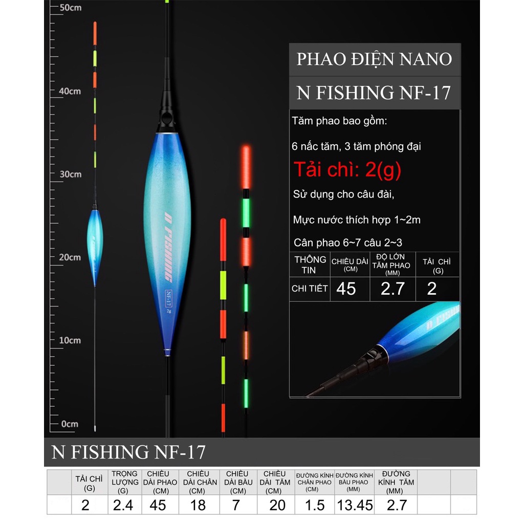 Phao câu cá, câu đài tổng hợp - Phao đèn săn hàng  Nfishing