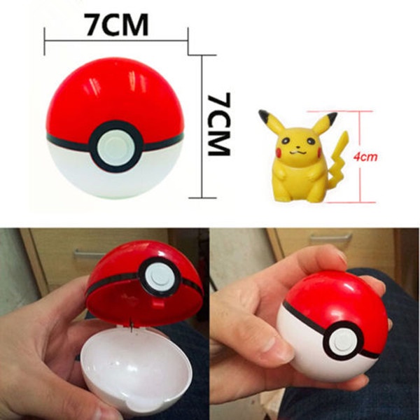 Quả Bóng Bật Lên Được 7cm + Mô Hình Pikachu / Quái Vật Trang Trí Tivi / Đồ Chơi Thu Nhỏ Cho Bé