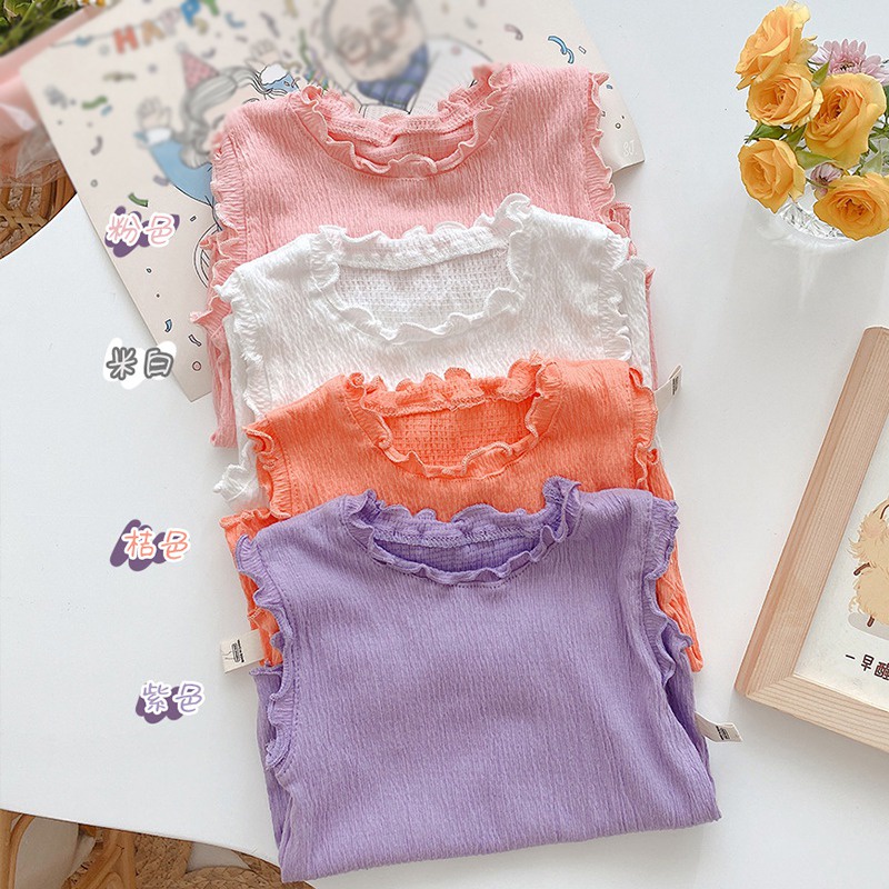 Áo Sát Nách Bảo Vệ Bụng Cho Bé Gái 0-3 Tuổi