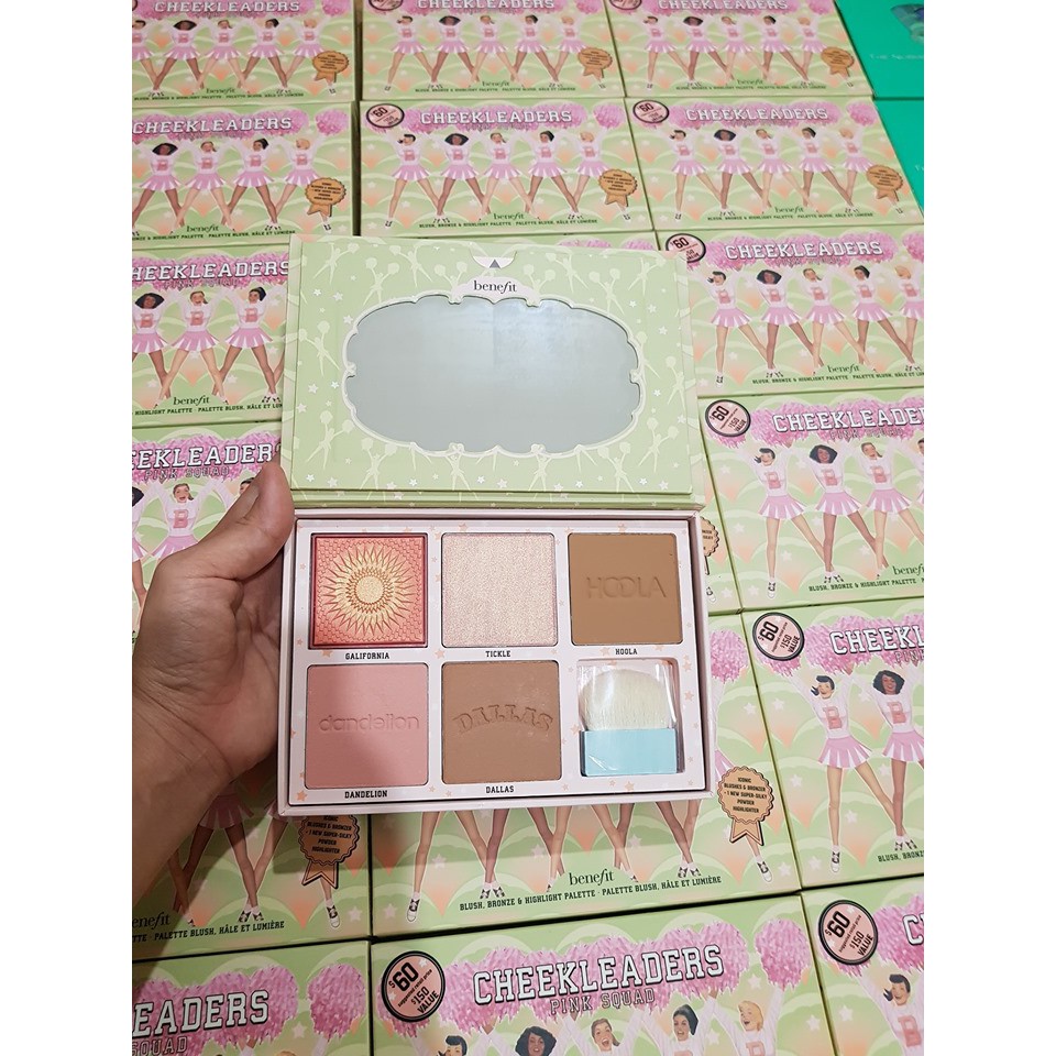 Bảng phấn má tạo khối benefit Cheekleaders pink squad ( Holla, Dandelion, Galifornia)