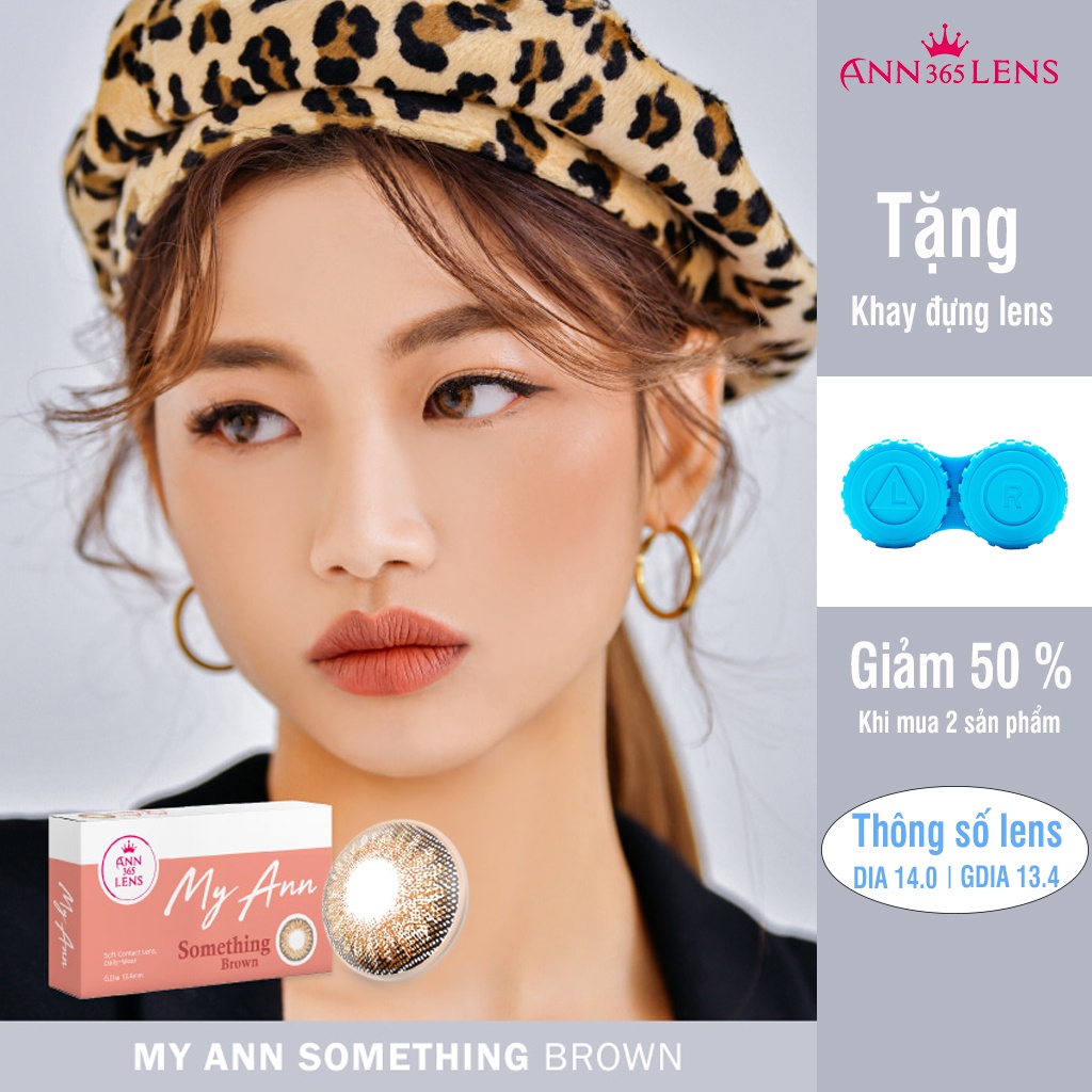 Lens mắt màu nâu tây Something Brown ANN365 dùng 30 ngày dành cho mắt nhạy cảm