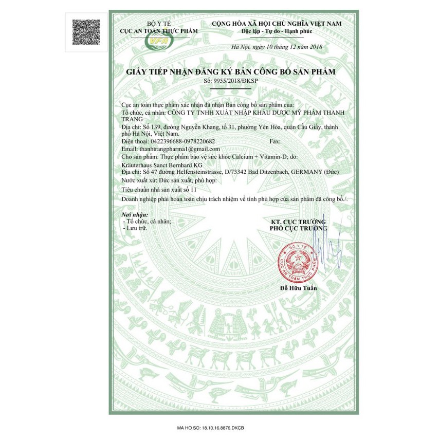 [Chính hãng] Viên nhai Canxi D3 Sanct Bernhard vị Socola cho trẻ em 150 viên