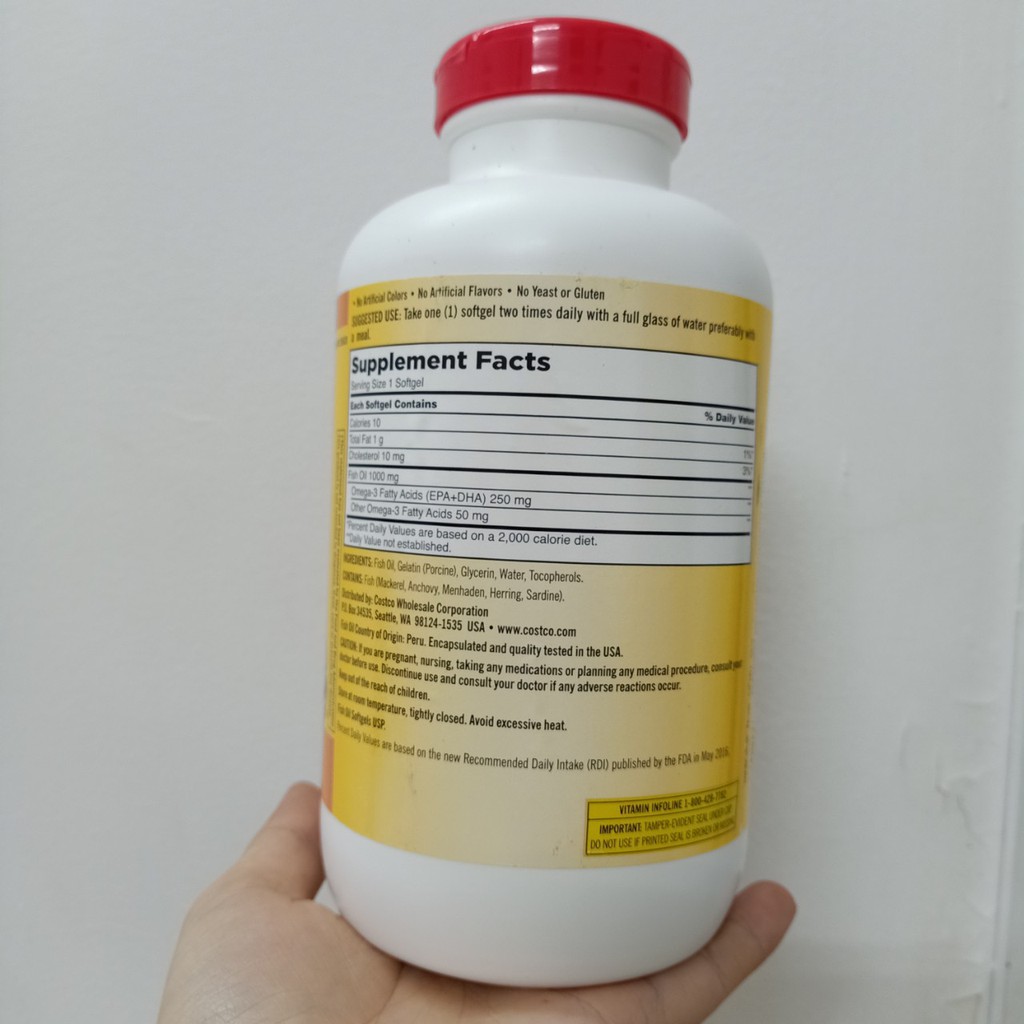 Viên uống dầu cá Kirkland Fish oil 1000mg  400 viên của Mỹ | BigBuy360 - bigbuy360.vn