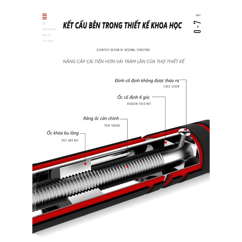 YB01/YB02 Xà đơn treo tường ( An toàn cao cấp ) gắn cửa YB01/YB02