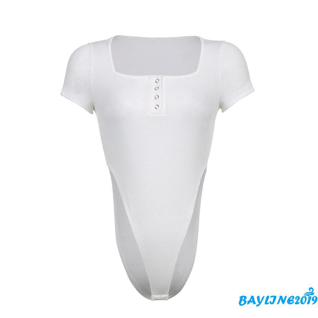 Bộ Jumpsuit Ngắn Tay Cổ Vuông Thời Trang Dành Cho Nữ