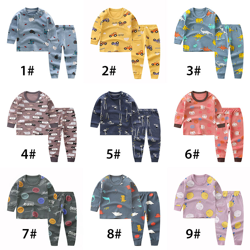 Bộ Đồ Ngủ 2 Món Vải Cotton In Hoạt Hình Dễ Thương Cho Bé