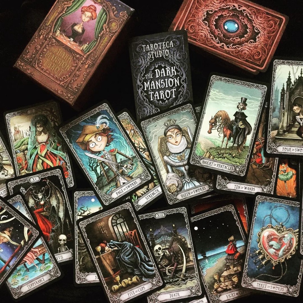 Bộ bài Dark Mansion Tarot Deck 4th Edition phiên bản Gold Brown