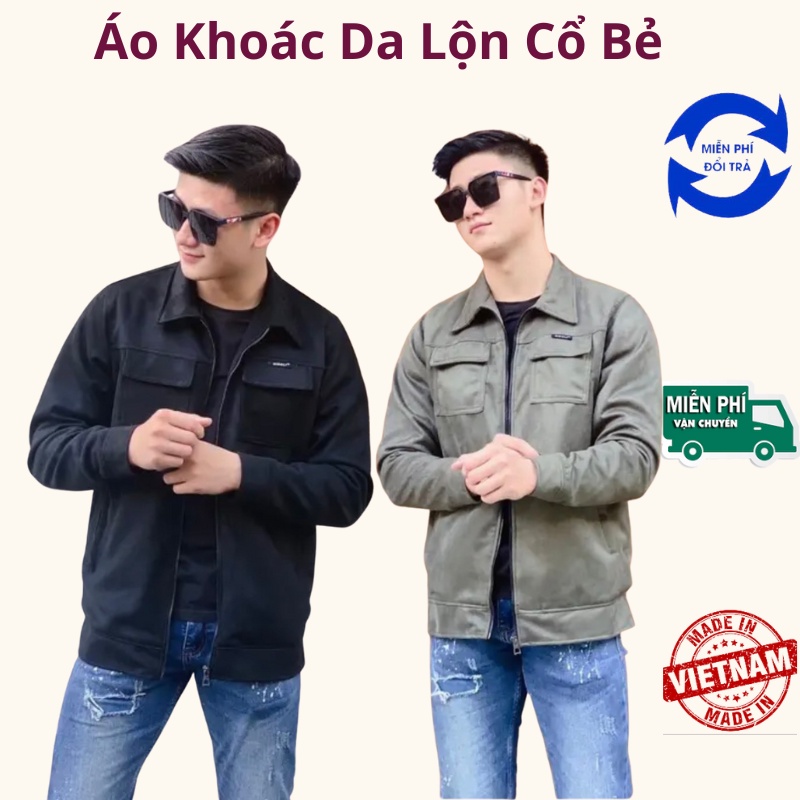 Áo khoác nam da lộn kiểu dáng Hàn Quốc, áo lên dáng cực đẹp