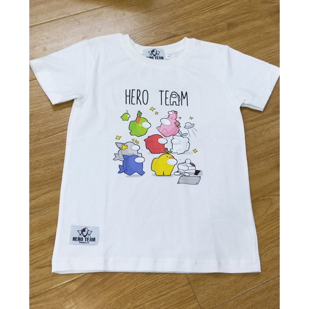 Áo Thun Among us Hero Team đen dành cho cả bé gái và bé trai | BigBuy360 - bigbuy360.vn