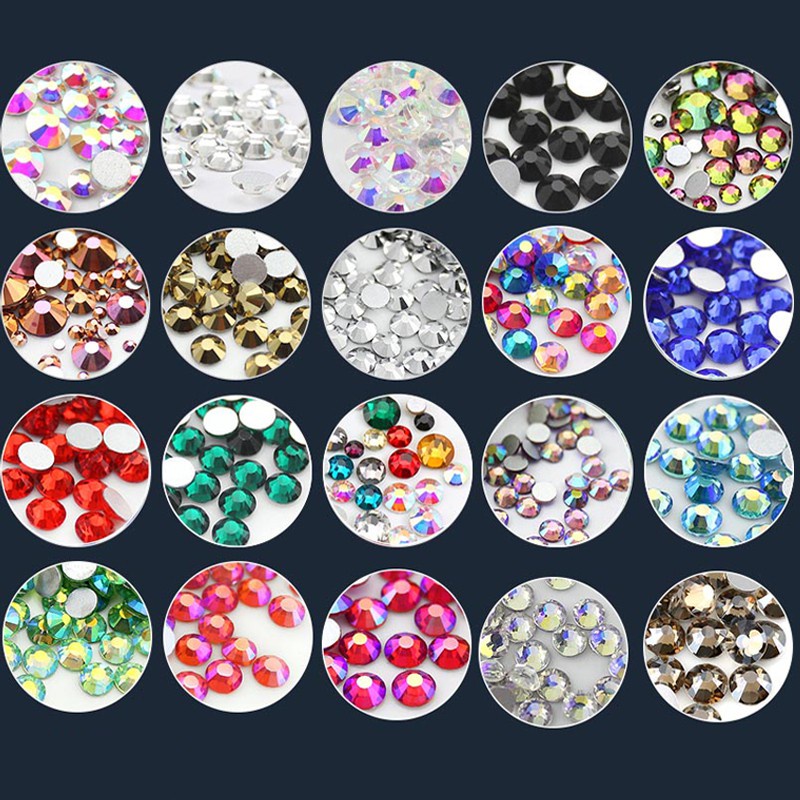 Bộ 1680 Hạt Pha Lê Đính Trang Trí Móng Tay Nhiều Kích Thước