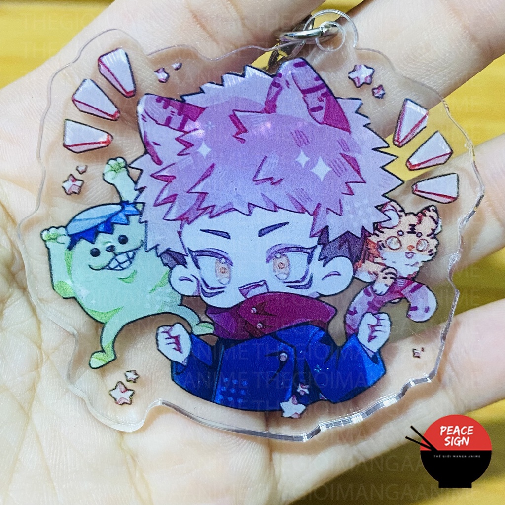 (Mica trong acrylic) Móc khóa JUJUTSU KAISEN ver TAI THÚ PET anime chibi Chú Thuật Hồi Chiến