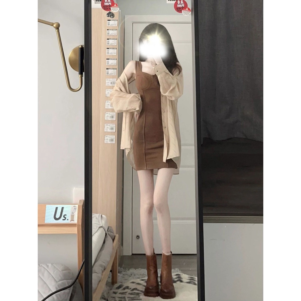 Set Áo Cardigan Form Rộng + Chân Váy Lưng Cao Thời Trang Mùa Hè Phong Cách Mới Cho Nữ