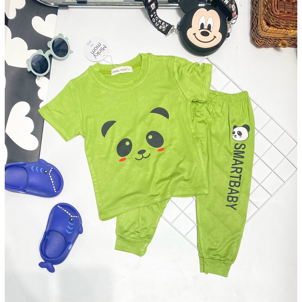 Bộ Tay Ngắn Quần Dài THUN LẠNH MINKY MOM In Hình Dễ Thương Cho Bé TN-IN91