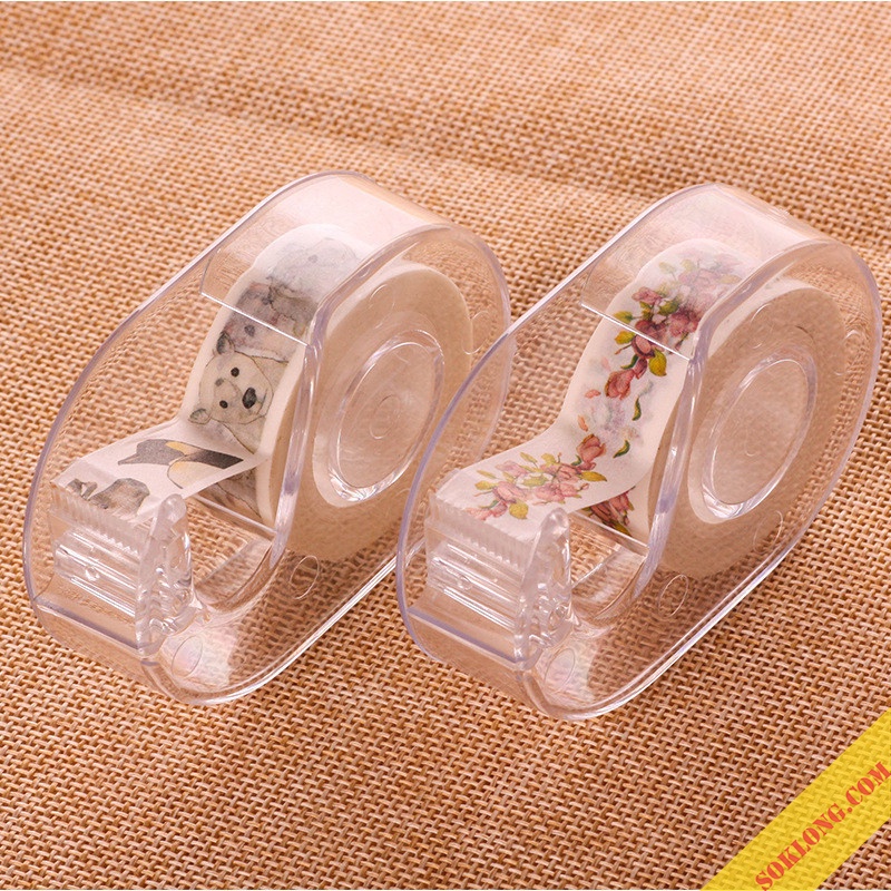 Dụng cụ cắt washi tape trong suốt kèm lưỡi dao trong suốt cỡ nhỏ C03 VPPTUEMINH