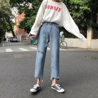 Quần ống loe rách ulzzang