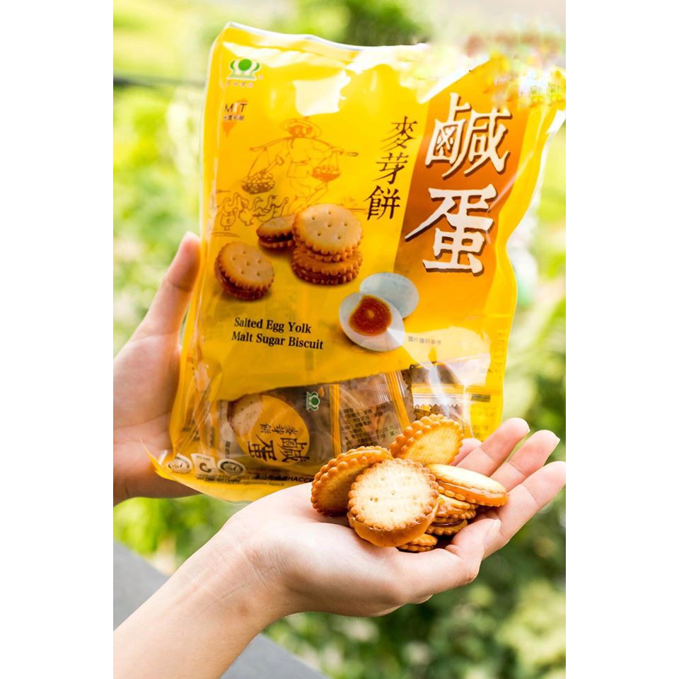[Mã GROSALE1 giảm 8% đơn 500K] Bánh quy trứng muối dẻo Đài Loan - gói 180gr và gói 500gr