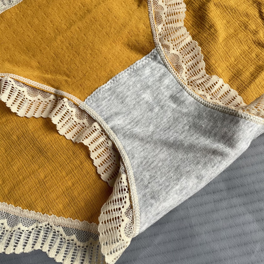 Quần lót nữ viển ren , quần lót cotton gỗ sồi q833 không gian eva KGE