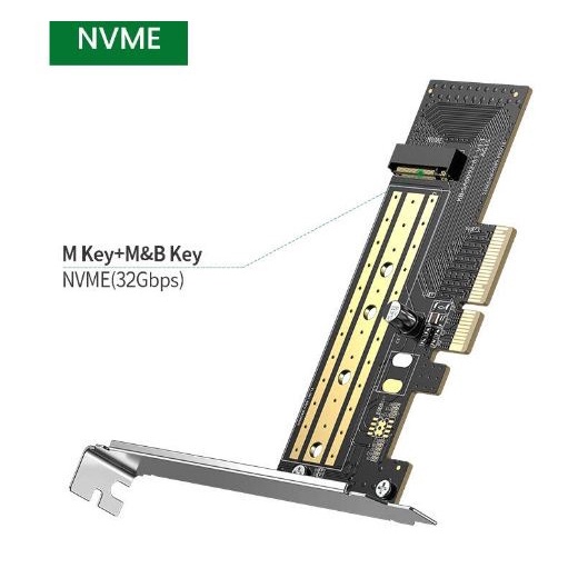 Card PCIe ổ cứng M.2 NVMe Ugreen 70503 (Hỗ trợ M-Key, 2230/2242/2260/2280, tốc độ 32GbpsM2)