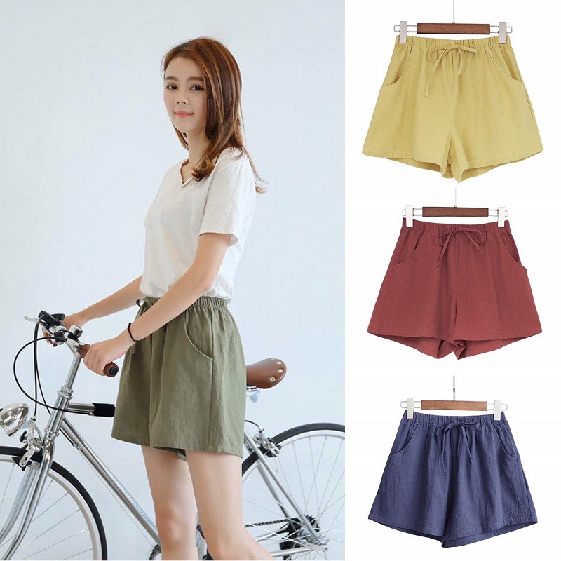 Quần short Linen nhiều màu thời trang