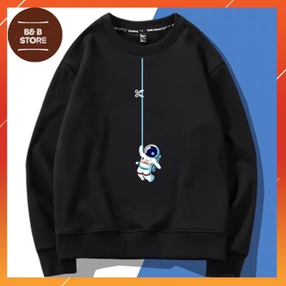 Áo sweater nỉ unisex in phi hành gia đu dây cực đẹp nhiều màu