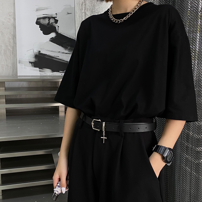 Thắt Lưng Đa Năng Màu Đen Phong Cách Harajuku Hàn Quốc