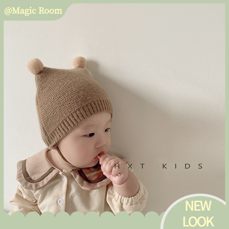 Babyfair. Mũ Mềm Ấm Cho Bé Mại Thoải Mái Buộc Dễ Thương Đáng Yêu Dệt Kim Mùa Đông Trai Gái