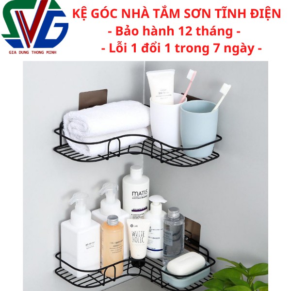 Kệ góc nhà tắm phun sơn tĩnh điện dán tường siêu dính trong nhà tắm, nhà bếp tiện dụng