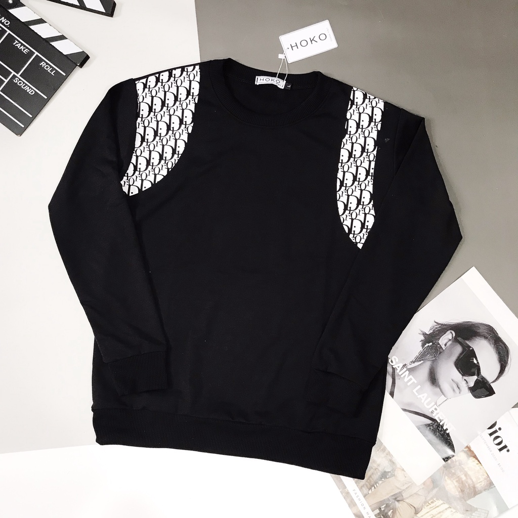 Áo nỉ nam💞𝐅𝐑𝐄𝐄𝐒𝐇𝐈𝐏💞 Áo dài tay phối họa tiết Dior,Áo Thu Đông Nam mẫu mới 2022 | BigBuy360 - bigbuy360.vn