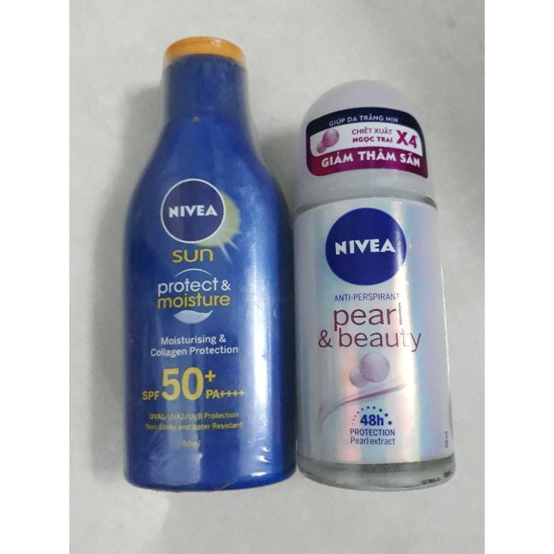 Combo chống nắng nivea và lăn nivea 50ml