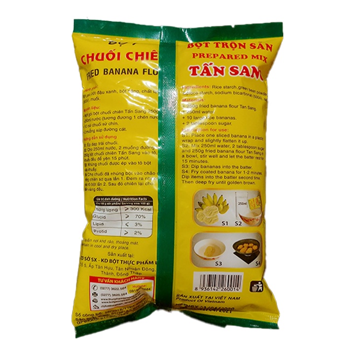 Bột chiên chuối trộn sẳn Tấn Sang 250g