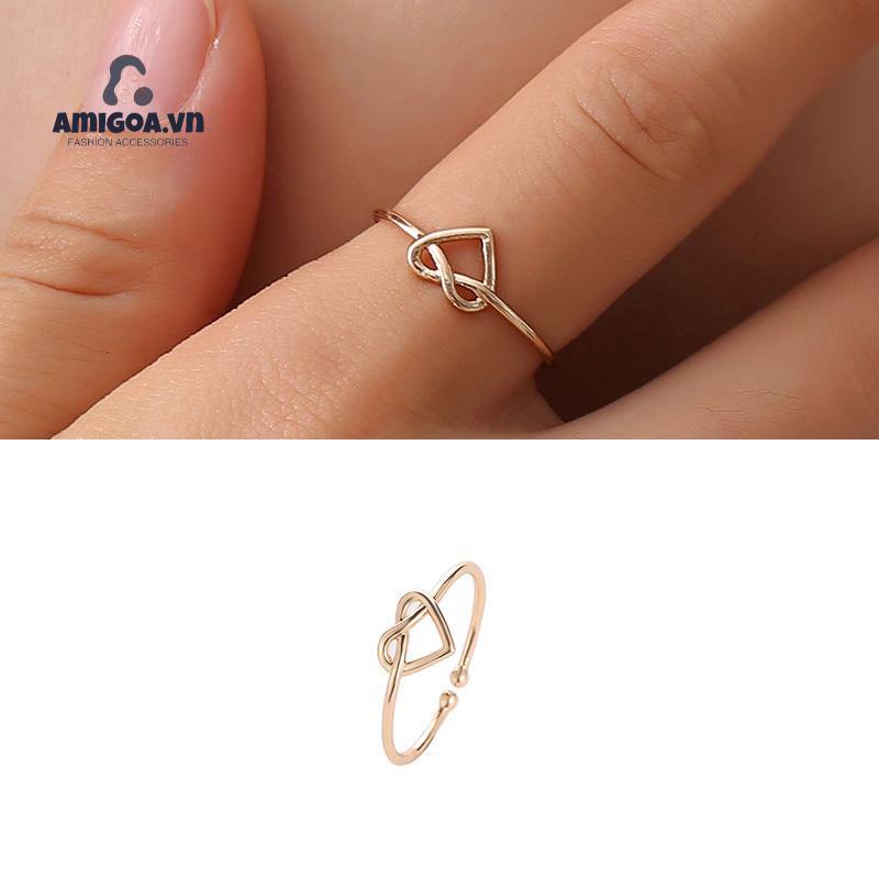 Nhẫn Hở Hình Trái Tim Thiết Kế Đơn Giản