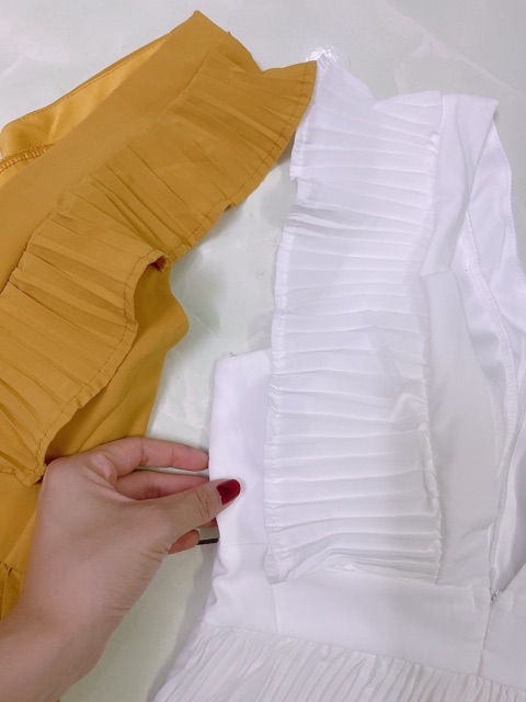 [FREESHIP] Đầm Maxi Vàng Trắng Vintage | BigBuy360 - bigbuy360.vn