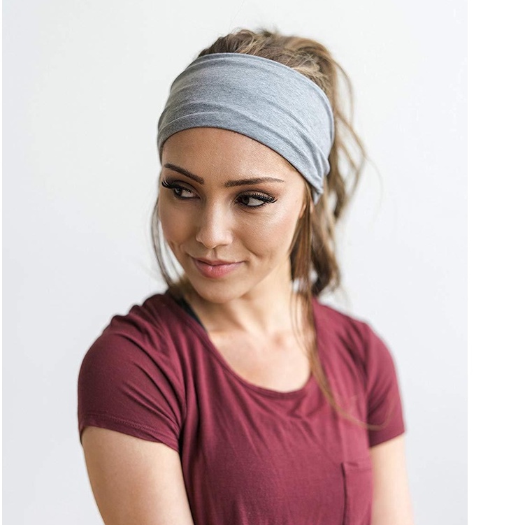 Băng đô thể thao cotton headband nam nữ co giãn thấm hút mồ hôi vô cùng tiện dụng bản 9.5cm PK11