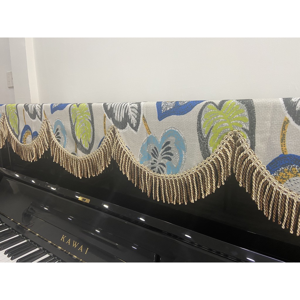 Khăn Phủ Đàn Piano Họa Tiết Lá Cây