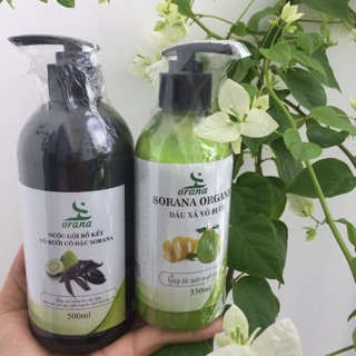 Cặp gội bồ kết-xả vỏ bưởi 500ml-330ml Sorana