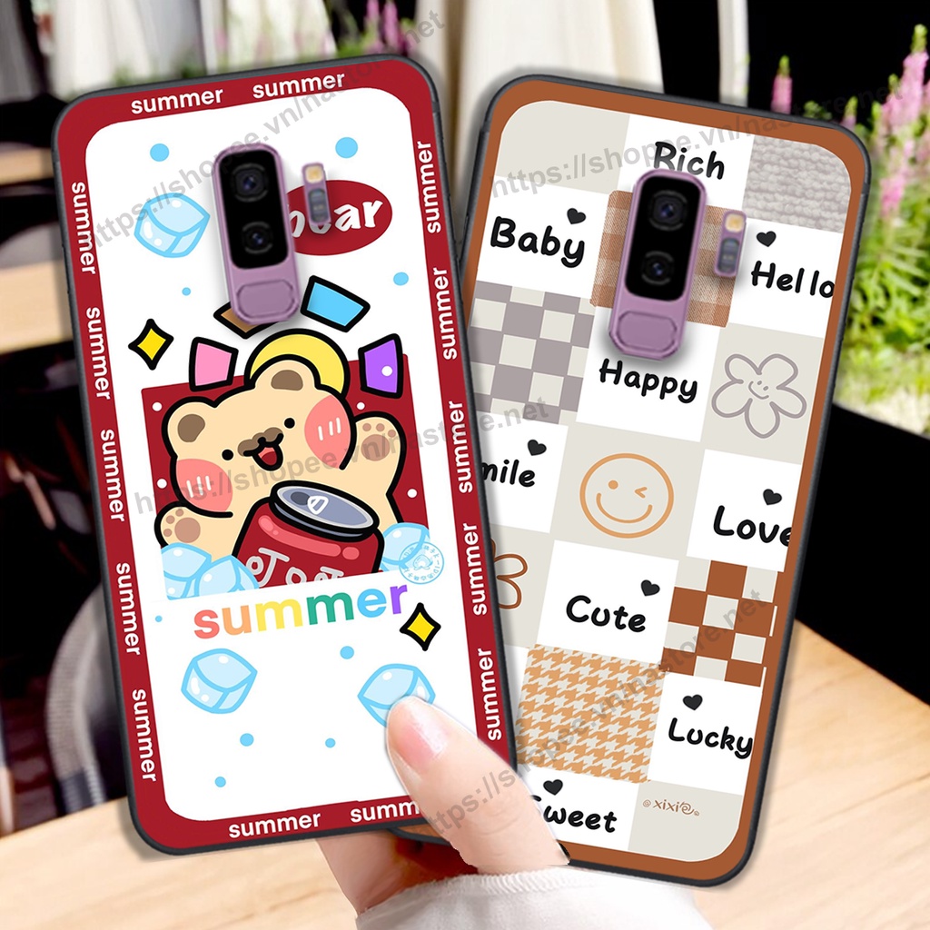 Ốp lưng Samsung S9 / S9 Plus / S9+ trái tim mặt cười, gấu cute thể thao cá tính
