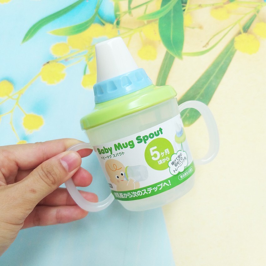 Cốc tập uống có tay cầm, vòi hút chống sặc Baby Spout Inomata Nhật Bản 230ml