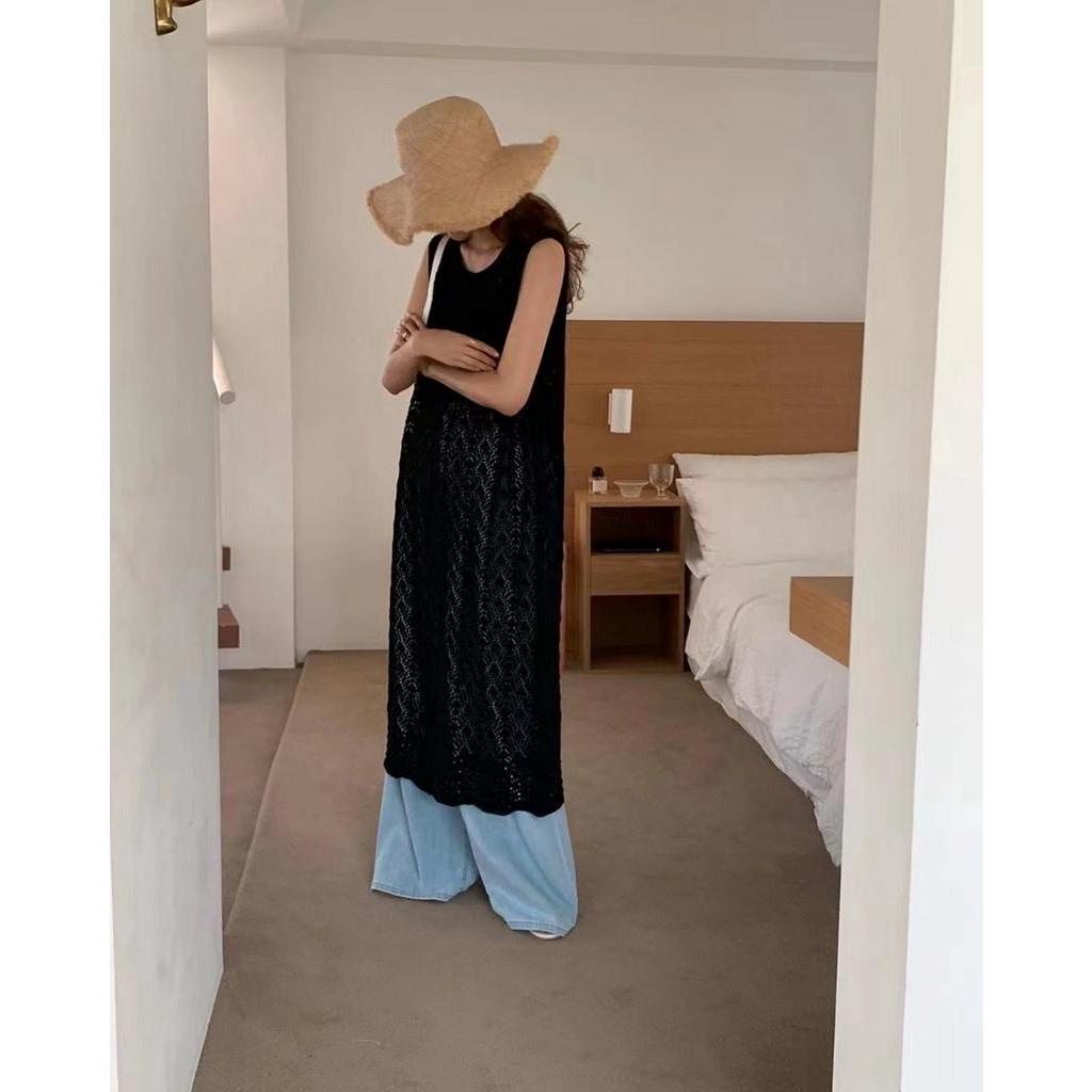 Váy Vest Dệt Kim Dài Cutout Móc 62075