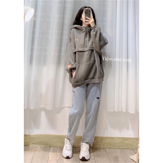 áo hoodie khoá kéo nỉ bông phối túi | BigBuy360 - bigbuy360.vn